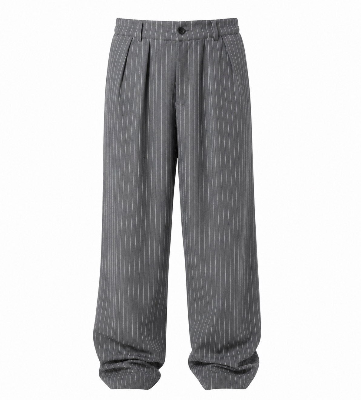 Grey Pinstripe Trousers – Relaxed Fit
