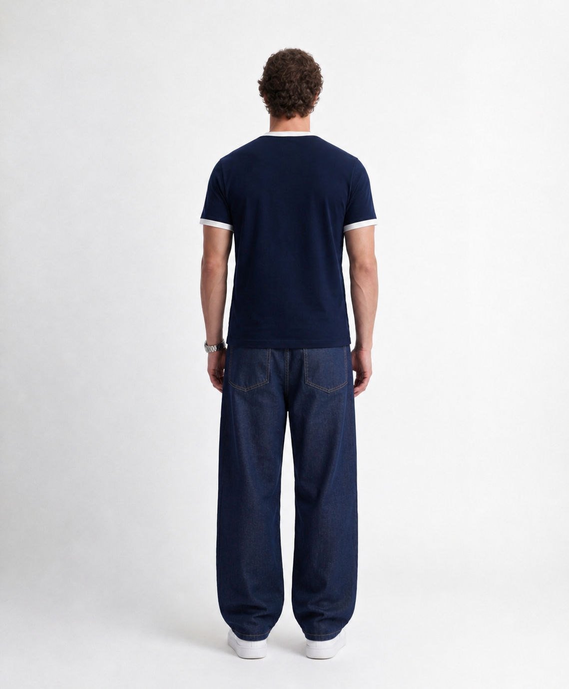 Studio Navy Ringer Tee