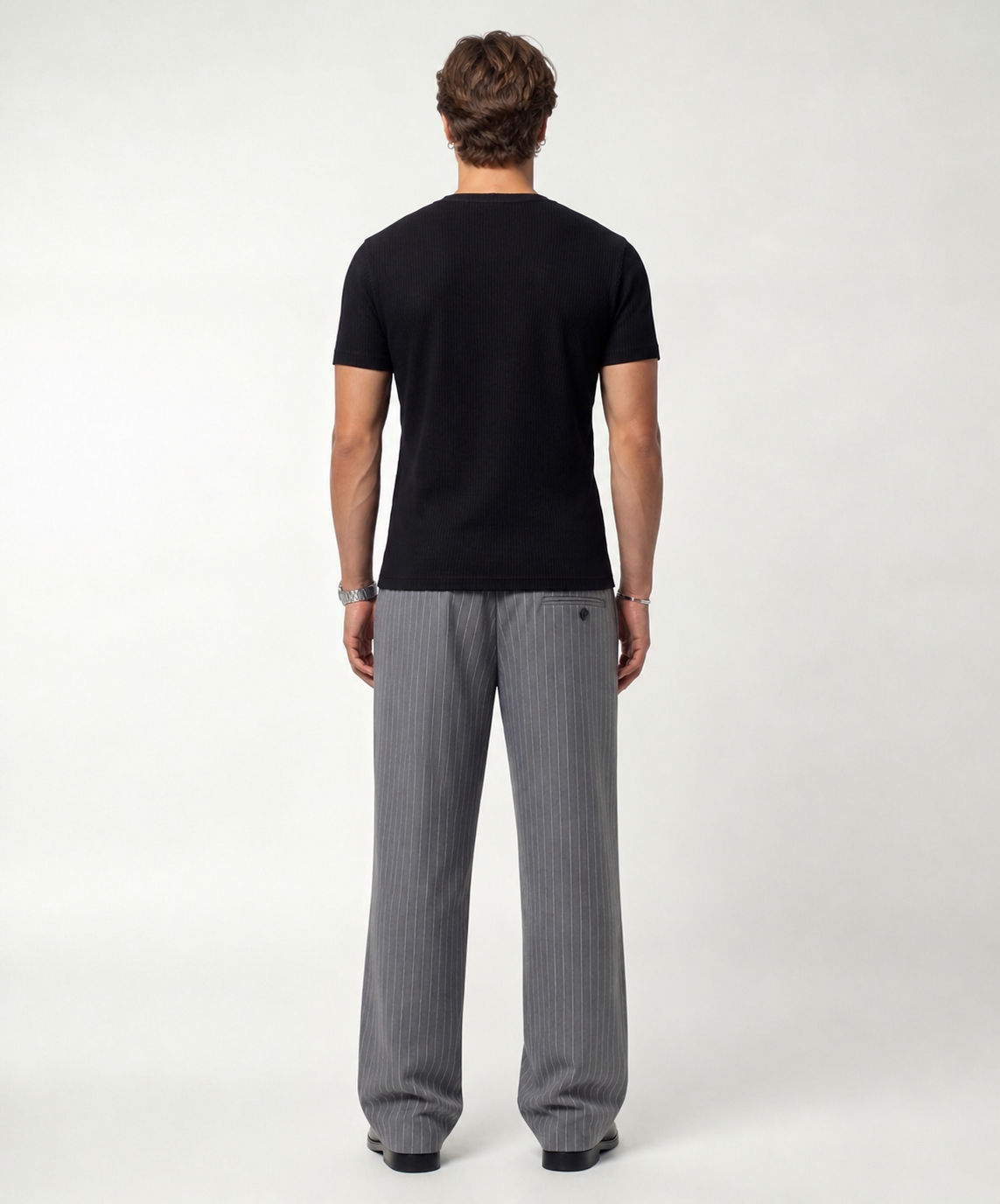 Grey Pinstripe Trousers – Relaxed Fit